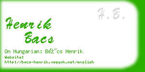 henrik bacs business card